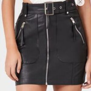 Forever 21 Faux Leather Mini Moto Skirt size S